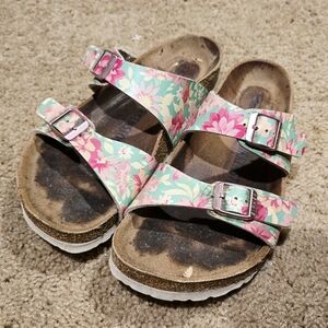 Floral Double Strap Birkenstock Sandals